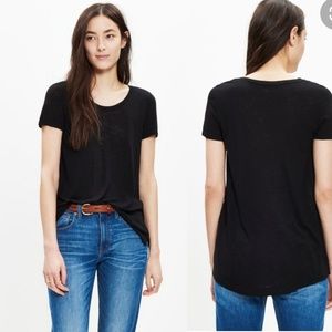 Madewell | Black Anthem Crewneck Tshirt Curved Hem